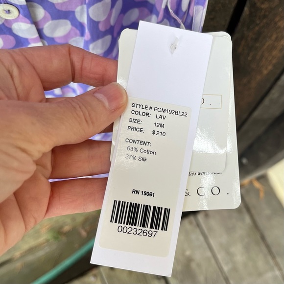 Pell & Co Purple & White Polka Dot Sleeveless Button Down Tunic Top NWT Sz 12 - Picture 9 of 14